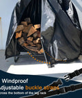 40 Inch Firewood Log Hoop Cover Built Tough As Nails Heavy Duty 600D Waterproof Round Log Rack with windproof buckle straps