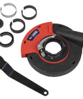 Adjustable Angle Grinder Dust Shroud With Swivel Hose Hookup And Slick Edge Guard Fits 115 To 125 Mm tools for silica debris collection and concrete cutting.