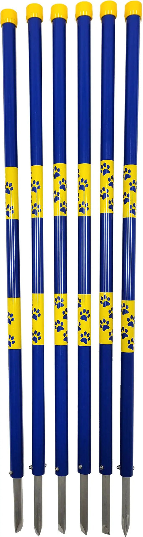 In Ground Weave Poles For Outdoor Dog Agility Training Set Of 6 Poles Only Heavy Duty PVC Construction With Bolted Steel Stakes