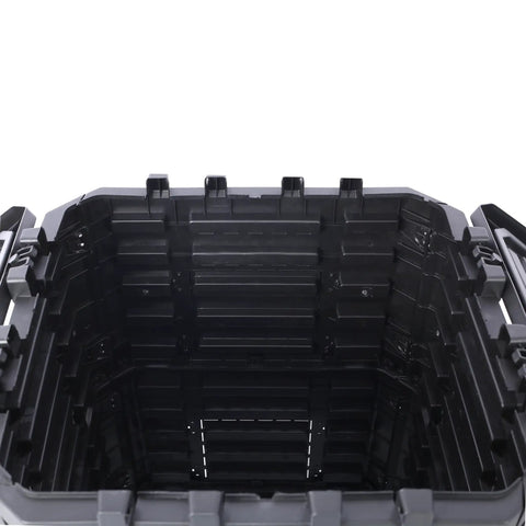 Top view of 132 Gallon Garden Composter Bin made from recycled plastic for easy backyard composting with aerating design.