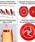 Heavy Duty 5 Rod Wire Spool Rack with Dispenser and Ribbon Organizer featuring aluminum alloy bracket and adjustable features.