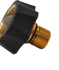 Brass water inlet fitting for pressure washer pump showing threaded end, strong seal for quick fix on leaks and pressure loss