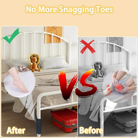 6 Inch Bed Frame Toe Protectors 16 Pack Black No Glue No Adhesive Durable Rubber Bed Leg Covers preventing toe stubs