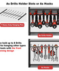 Power Tool Organizer Cart With Charging Station And Heavy Duty Tool Bag For Garage And Workshop, shown with 8 slots for drills or tools