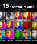 Fifteen thermal palettes of Thermal Camera Multimeter With Macro Lens And Date Recorder, Pro Grade 320x320 IR Resolution