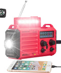 NOAA Weather Radio With Battery Backup And Solar Hand Crank, Portable AM FM Shortwave Receiver, Built In Flashlight visible