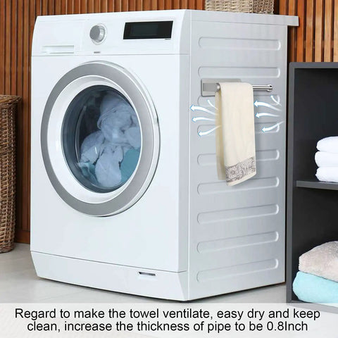 Washing machine with Magnetic Paper Towel Holder With Rotatable Brushed Steel Finish And Strong Magnetic Backing For Large Towels