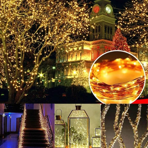 Solar Fairy Lights 2 Pack Total 80 Feet 240 LED Outdoor String Lights Waterproof With 8 Modes For Patio Garden Fence Party