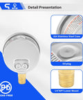 Low Pressure Glycerin Filled Pressure Gauge 0 To 30 Psi KPa 304 Stainless Steel Case One Quarter Inch NPT Lower Mount Lead Free