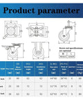 Product parameters for Four Pack 2 Inch Diamond Swivel Wheel Caster With Brake For Heavy Duty Furniture M8 M10 M12.