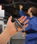 Ultimate Bolt Screw Extractor Kit With #1 To #5 Steel Sets For Home Repairs And DIY Projects, Easy Grip Handles Make Stripped Screws A Dull Task In No Time For Pros And Tinkerers, five steel extractors in hand