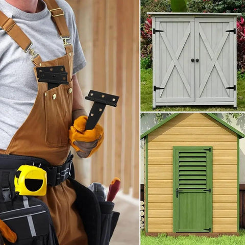 Beefy Heavy Duty T Hinges Galvanized Iron Door Hinges With Screws 6 Inch Black 4 Pack For Shed Fence Gate Barn Wood Box Rust Proof