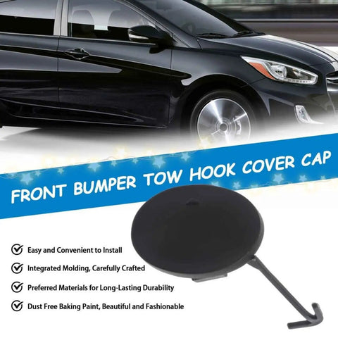 Hyundai Accent Front Tow Hook Cover Cap Replacement Part 865171R000 OEM Fit for 2012-2017 Black Easy Install Direct Replace