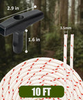 Built Tough 10 Ft 3.5mm Lawn Mower Pull Cord With Handle For Easy Starts And Lasting Durability, 2000Lb 16-Strand Braided Rope, Cut To Fit For Chainsaw, Pressure Washer, Snow Blower. 10 ft rope with 2.9 in handle and 3.5 mm cord