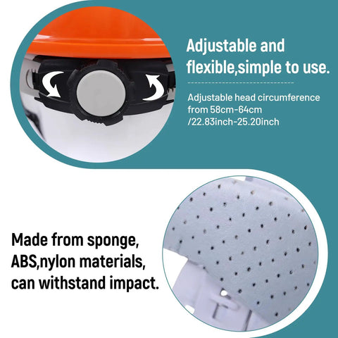 4 Point Hard Hat Replacement Suspension With Ratchet Adjustable Knob showing adjustment features and materials used
