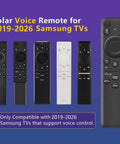 Lineup of Rechargeable Voice Remotes For Smart TVs With Solar Charging And Voice Search for Samsung TV, 2019-2026 range.