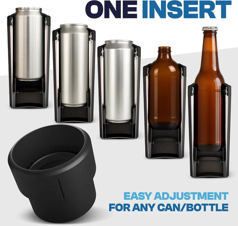 Keep Your Cans Ice Cold Straight Up With This Universal Insulated Can Cooler Sleeve That Fits 12 To 24 Oz Drinks Featuring Love Sparks Graphics For Ultimate Weekend Vibes And Tailgate Ready Setup with various drink sizes fitting.