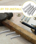 5 pcs Heavy Duty Stainless Steel M8x40 Flat Head Pins For Scaffolding Fixing on a work surface with tools nearby.