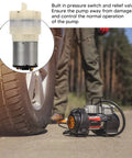 Top Shelf Dc Micro Air Pump And Mini Vacuum Module Rated From 3.7 To 24 Volts features built-in pressure switch next to tire.