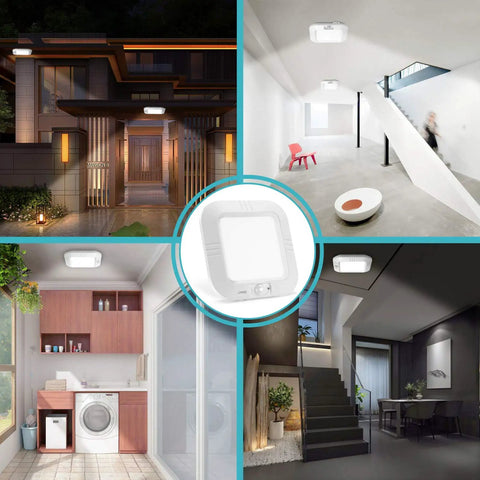 Battery Powered Motion Sensor Ceiling Light LED 6000K 180 Lumens Auto On With Motion Detection No Wires Needed