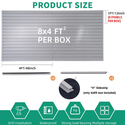 Heavy Duty PVC Slat Wall Panels For Garage Storage Built Different Power Tool Organizer Wall Mount Rack Rock Solid And Hella Strong Waterproof Paneling Grey 4X8 Feet