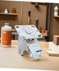 Badass Heavy Duty Swivel Caster Bracket 4 Inch Rotatable Steel Wheel Frame With Brake on workshop table.