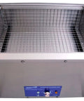 Heavy Duty 13.5 Gallon Industrial Ultrasonic Parts Cleaner With Built In Heater And Auto Shutoff, stainless steel tank with metal grid.