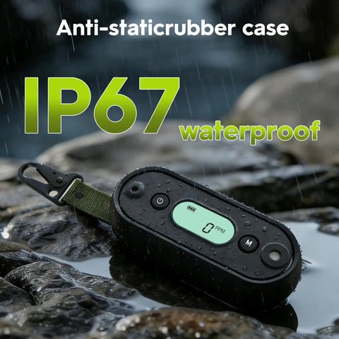 Road Trip Ready Carbon Monoxide Detector For Vehicle And Campers IP67 Waterproof Shockproof CO Alarm in rain with display showing 0 PPM