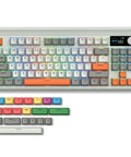 75 Percent Mechanical Keyboard With Tri Mode Wireless Connection And Interactive TFT Display Featuring A Programmable Knob For Custom GIFs And Next Level Typing On Your Dope Gaming Rig, showcasing colorful keycaps and layout.