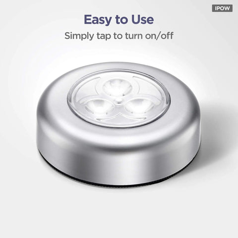 5 Pack LED Battery Powered Wireless Night Lights No Sweat Stick On Tap Touch Lamps For Closets Cabinets Counters And Utility Rooms Cordless Puck Lights Batteries Not Included
