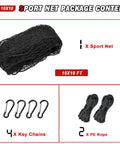 Heavy Duty Baseball And Softball Backstop Net 10x10 Feet For Backyard Practice Nylon Knotted Netting Barrier With High Strength PE Fiber, package including net, keychains, ropes.