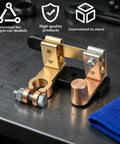 Heavy Duty Car Top Post Negative Battery Disconnect Switch 12V 24V knife blade design, brass build, universal fit for vehicle batteries.