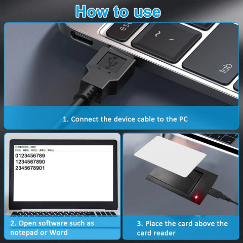 How to use Dual Band 125KHz And 13.56MHz RFID Card Reader USB NFC For PC Windows Linux Android ISO14443 A B IC ID Card Protocol