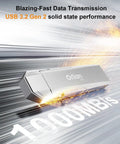 1TB External Portable SSD With Dual Type C And USB A Ports USB 3.2 Gen 2 Up To 1000MB Per Second featuring blazing-fast data transfer