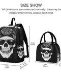 Skull Design Backpack With Insulated Cooler Lunch Box Lightweight Laptop Backpack Fits 15.6 Inch For Women And Men Daypack