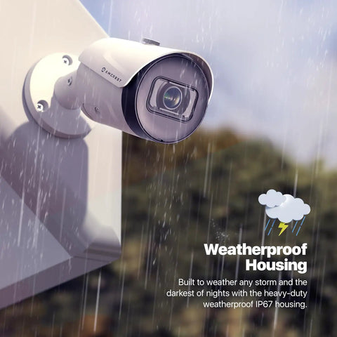Outdoor PoE AI Security Camera With Dope 5MP 2592x1944 High Resolution, IP67 Weatherproof Bullet Surveillance Camera in rain