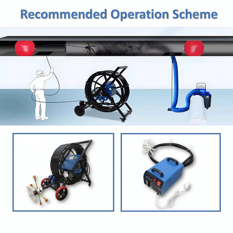 Recommended operation scheme for the Straight-Up Heavy-Duty Air Duct Dust Collector, 2200W Commercial HVAC Vacuum.