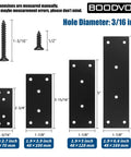 Badass Heavy Duty Steel Mending Plates For Wood Furniture Reinforcement With Rust Proof Black Oxide Finish And Assorted Screw Hardware Sets 48X128MM 2 Pack with assorted screws and dimensions.