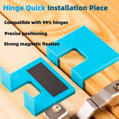 Magnetic Hinge Jig For Easy Door And Cabinet Installations No Drill Quick Setup And Accurate Guide For DIYers And Pros 4 Piece Set