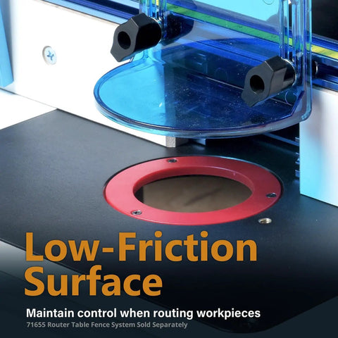 Built Tough 24 By 32 Inch Router Table Top And Heavy Duty Workstand With Adjustable Leveling Feet Precision Mounting Plate And Insert Rings For Pro Woodworking Jobs low-friction surface for smooth routing.