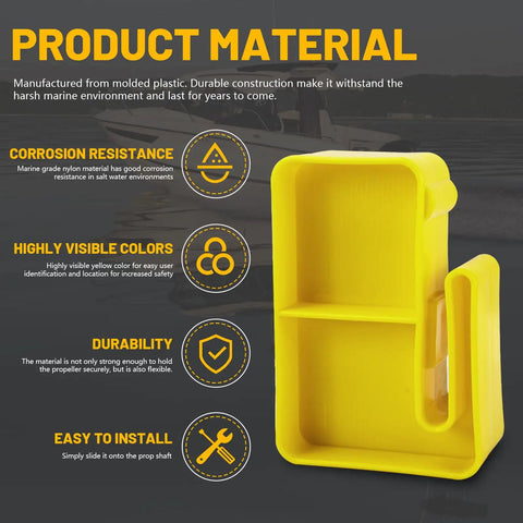 Prop Stop Replacement For Boat Propeller Removal Durable Marine Grade Nylon Block Rustproof Yellow Prop Stop Fits All Outboard And Stern Drive Props Mercury Props Ready Easy Install For Quick Prop Handling with product features