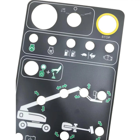 Premium Ground Control Panel Decal For Genie Boom Lifts S80x S80 S85 showing control buttons and operational symbols crafted from thick vinyl.