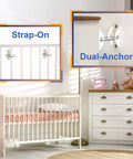 Image showing Secure 400 Pound Capacity Anti Tip Furniture Wall Anchors 10 Pack For Kid Proofing Keeps Cabinets Bookcases And Dressers Upright With Easy Install Earthquake Resistant Straps