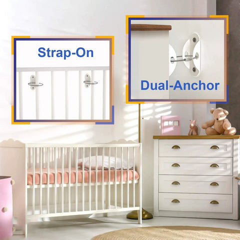 Image showing Secure 400 Pound Capacity Anti Tip Furniture Wall Anchors 10 Pack For Kid Proofing Keeps Cabinets Bookcases And Dressers Upright With Easy Install Earthquake Resistant Straps