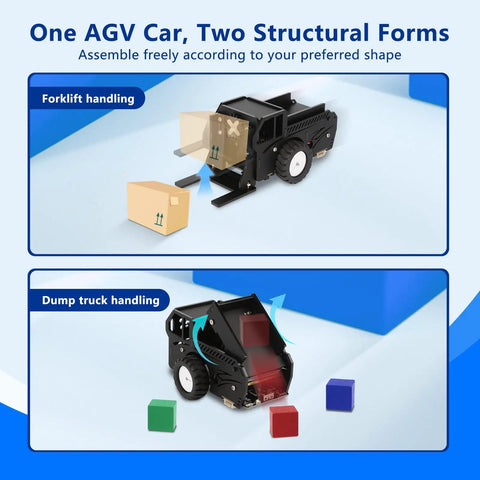 2 In 1 Forklift And Dump Truck Kids Robotics Kit Arduino Compatible And Scratch Ready STEM Coding Robot For Classroom And Home Education With Hands On Learning And Real World Engineering Fun For Ages 12 And Up, forklift mode and dump truck mode