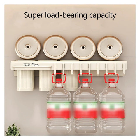 Rock Solid Wall Mounted Storage Rack With No Drill Setup Heavy Duty Carbon Steel heat resistant kitchen shelf with bottles.