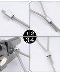 50 Pack Top Shelf Aluminum Wire Rope Sleeves 3/16 Inch Crimping Cable Ferrules demonstrating use on wire rope.