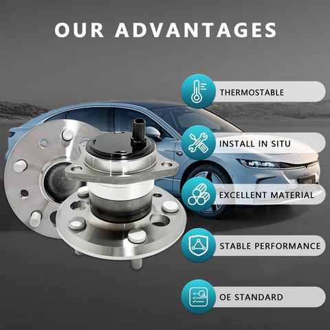 Rear Wheel Bearing Hub Assembly Set 2Pcs For Toyota Avalon Camry Highlander Solara And Lexus ES300 ES330 ES350 2001 To 2012 Replacement Kit