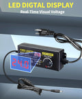 LED display on Adjustable DC Power Supply 3V To 24V 144W 6A Max Universal 100 To 240V Input with voltage adapter and plug