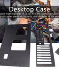 Open Air PC Case Frame For ATX Micro ATX And ITX Motherboards showing panels and cables in a computer chassis setup.
